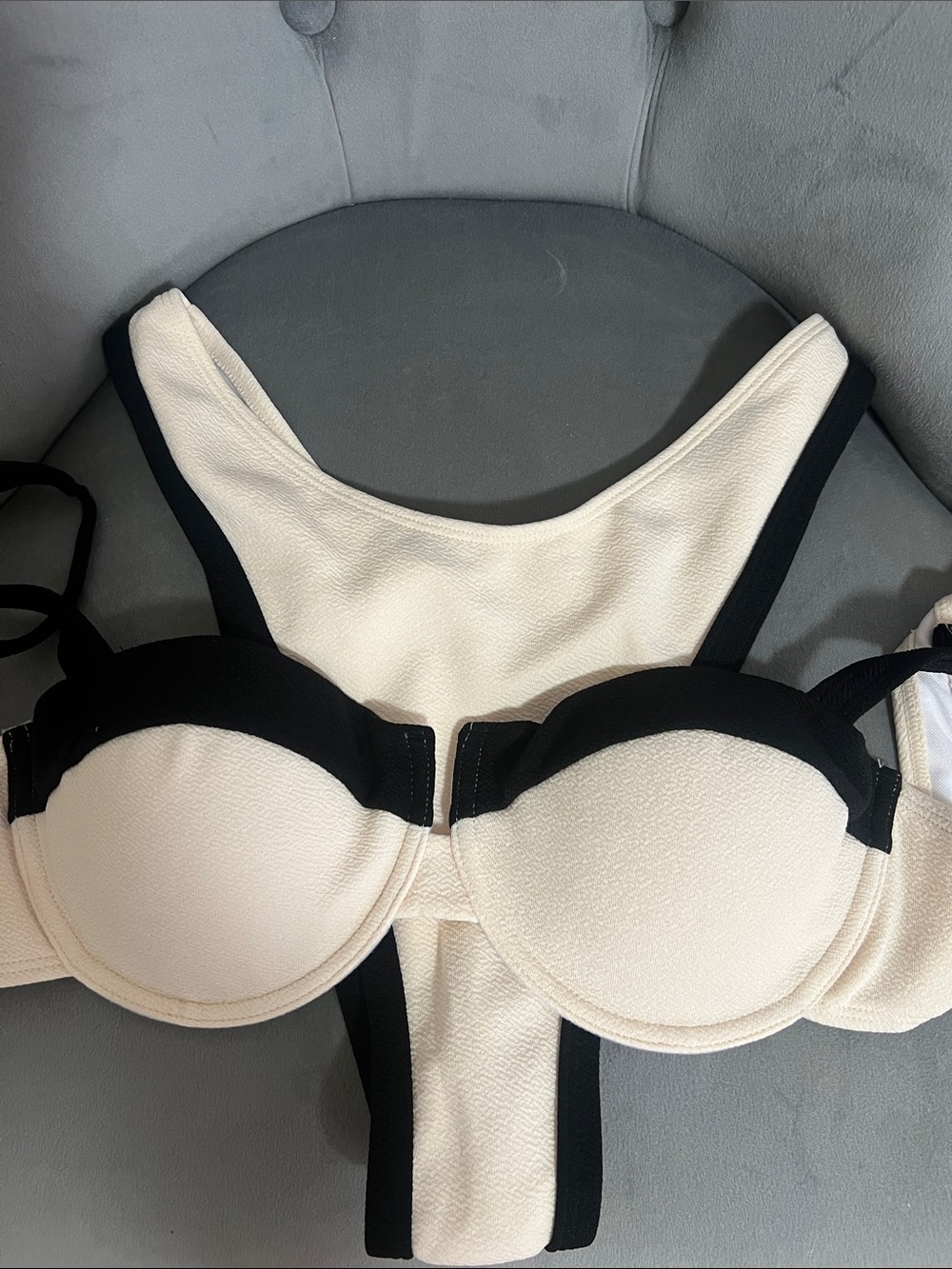 Bathing suit  , SUMMER Cream and Black Padded Balconette Bra - Women Intimates